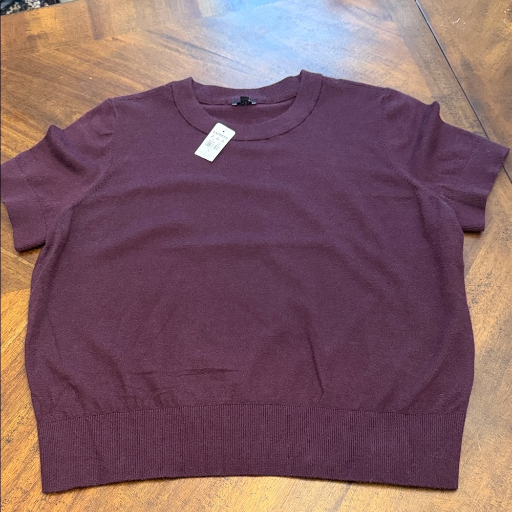 Express Short Sleeve Top in Deep Burgundy